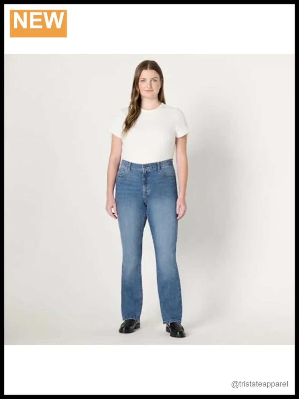 Women's Slim-Fit Mid-Rise Straight Leg Jeans Medium Stretch